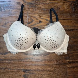 Victoria’s Secret Nude Rhinestone Push-up Bra, 34C